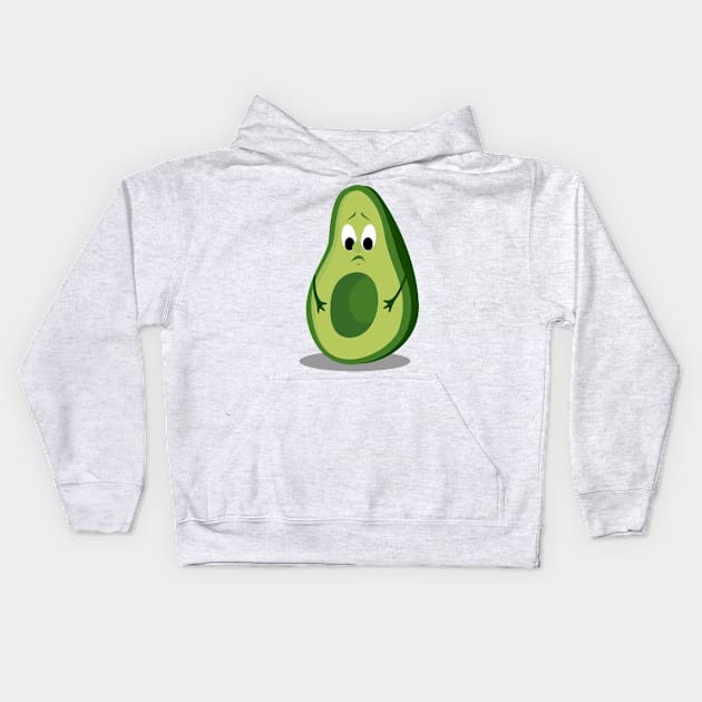 Cute Sad Avocado Kids Hoodie by jeune98